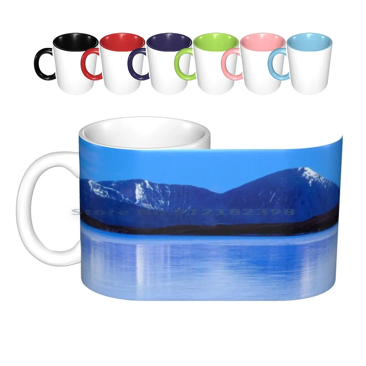 Ice Cold Ceramic Mugs Coffee Cups Milk Tea Mug Mountain Loch Skye Dawn Blue Ice Winter Scotland Creative Trending Vintage Gift