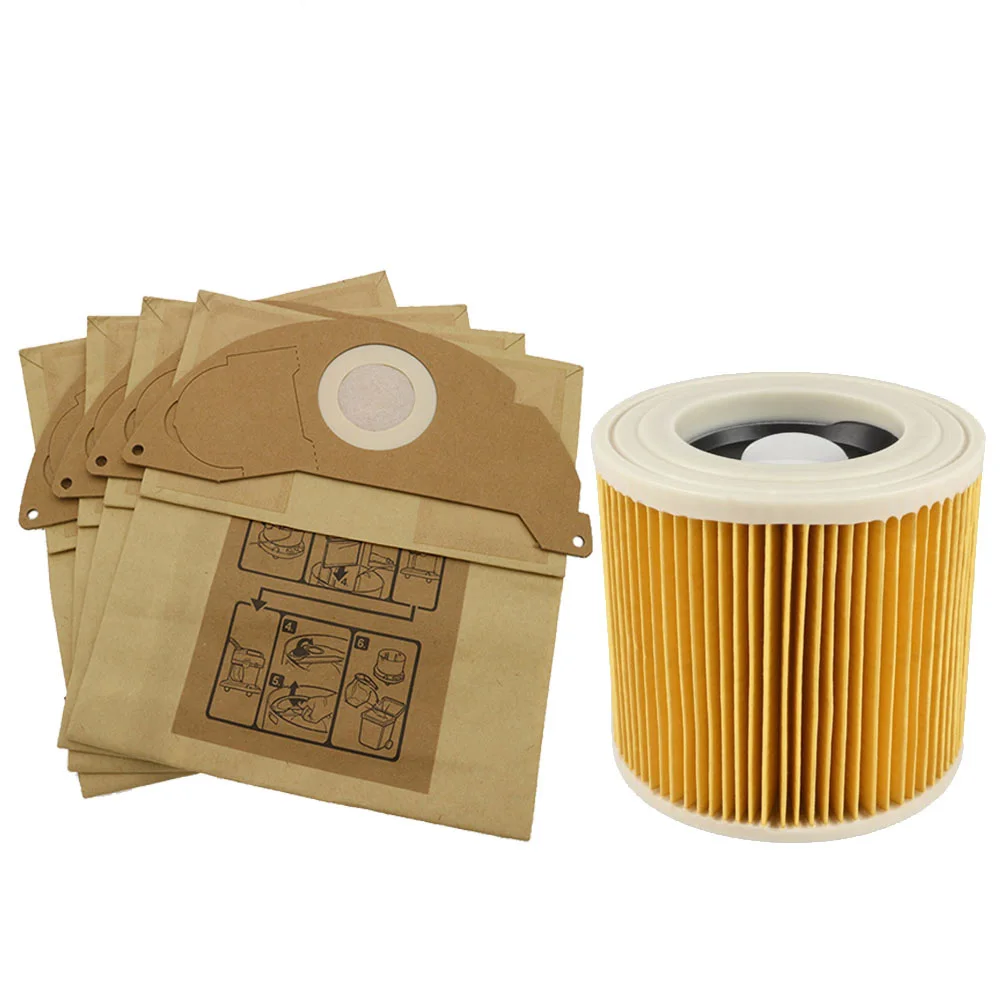 Hepa Filters + Dust Bags for Karcher WD2250 A2004 A2054 MV2 WD2 Vacuum Cleaner Bags Replacement Spare Parts Accessories