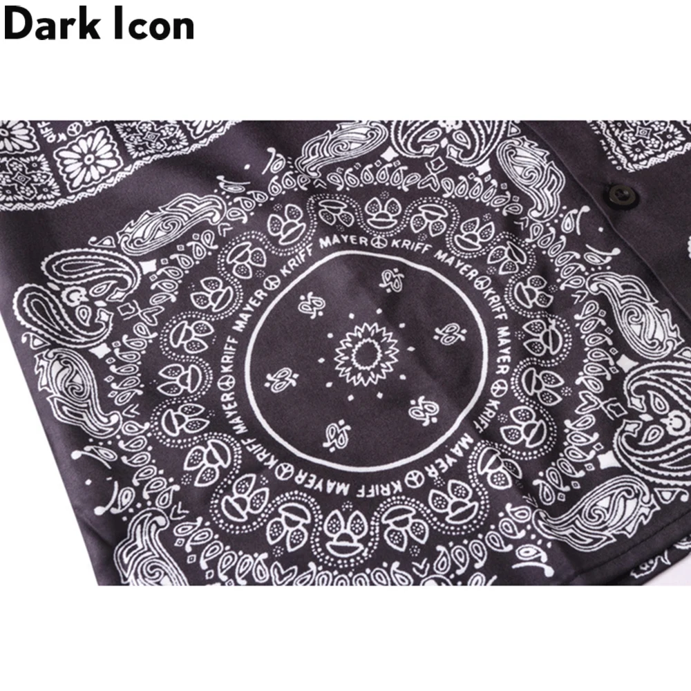 Dark Icon Black Bandana Polo Shirt Men Summer Light Weight Hawaiian Men