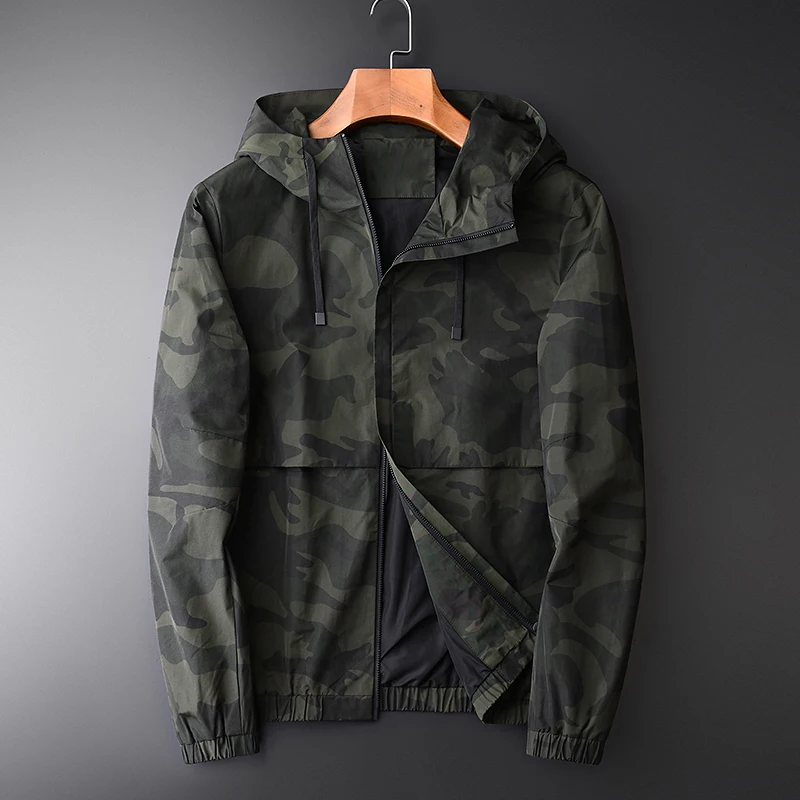 Hooded Luxury Camouflage Outdoor Sports Mens Jackets And plus size 3XL 4XL slim fit casual man Coats