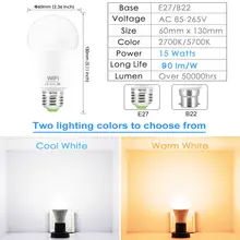 Dimmable 15W WiFi Smart LED Bulb #5