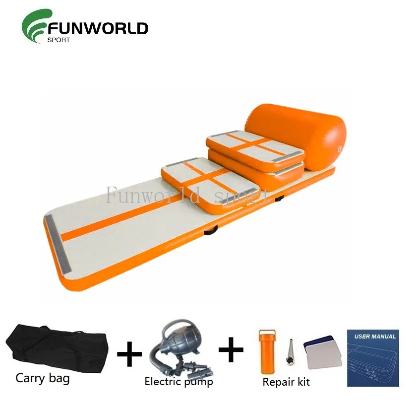 FUNWORLD 3m 5m 6m 8m 10m 12m Inflatable Air Track For Sale in Gymnastics Training set Factory