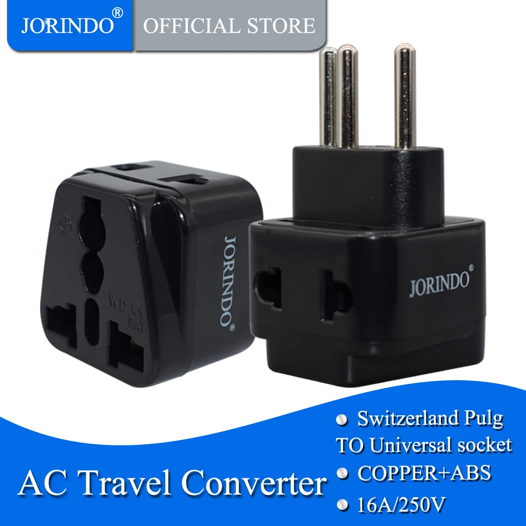 JORINDO Universal AU EU US UK To Switzerland Plug Swiss Plug Socket Travel Wall AC Power Charger Outlet Adapter Converter