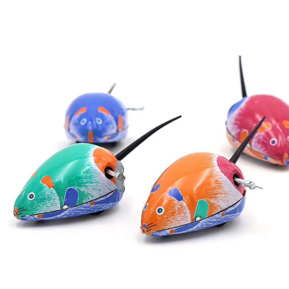 Kids Classic Tin Wind Up Clockwork Toys Jumping Frog Rabbit Mouse Rooster Vintage Toy For Children Boys Educational Toys