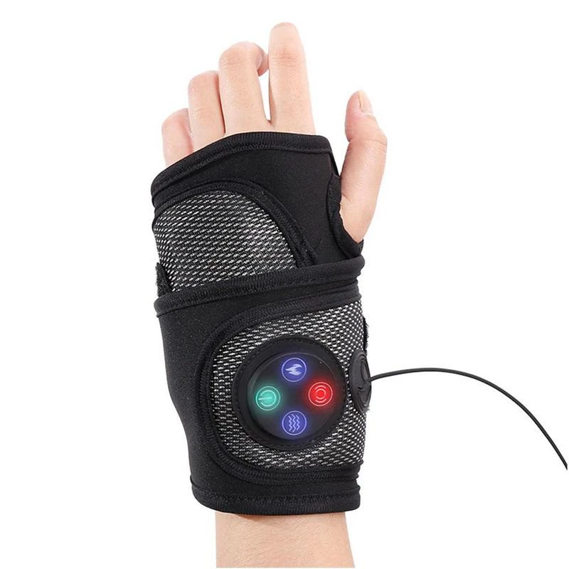 USB Electric Wrist Brace Hand Compression Air Massager  Wrist Brace Hand Pain Relief Heating Vibration Massage Tool