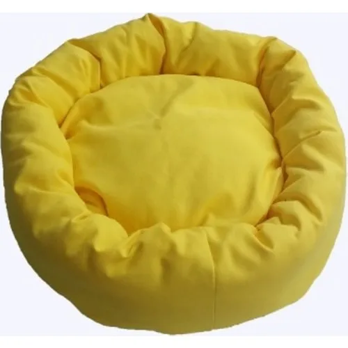 Kumpazar Cat Dog Bed-Round Fleece Fabric Grommet Bed (Yellow)