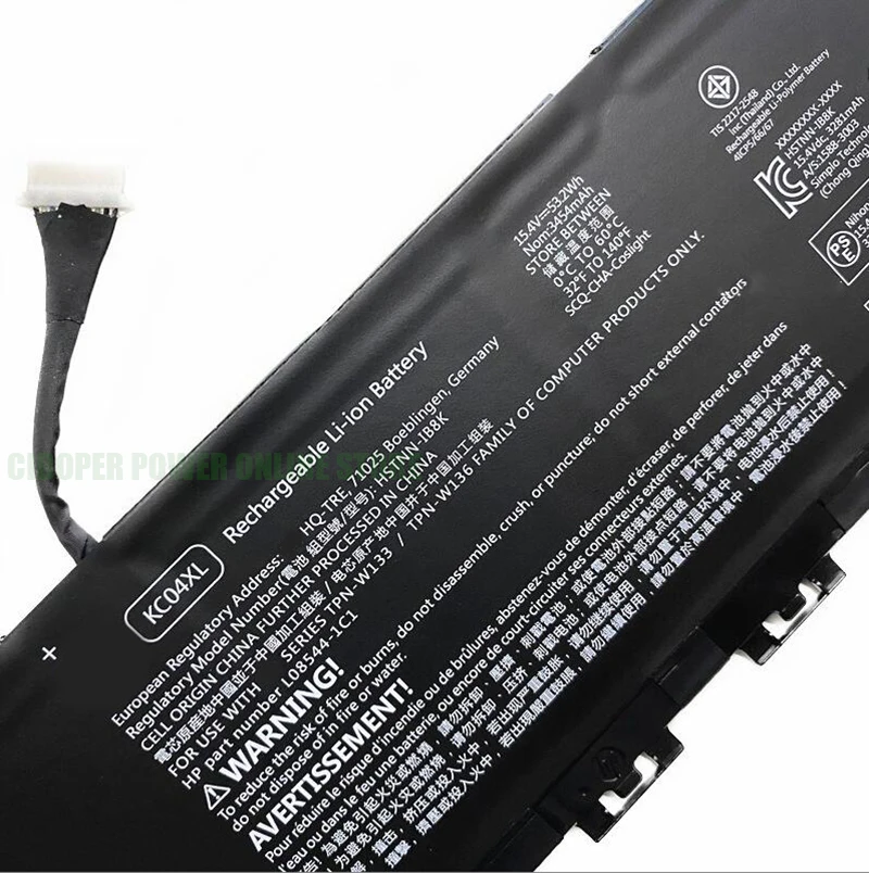 CP Laptop Battery KC04XL KCO4XL 15.4/53.2Wh HSTNN-DB8P L08544-2B1 For ENVY X360 Convertible PC 13 13-ah0001la 13-ah0002nj Laptop