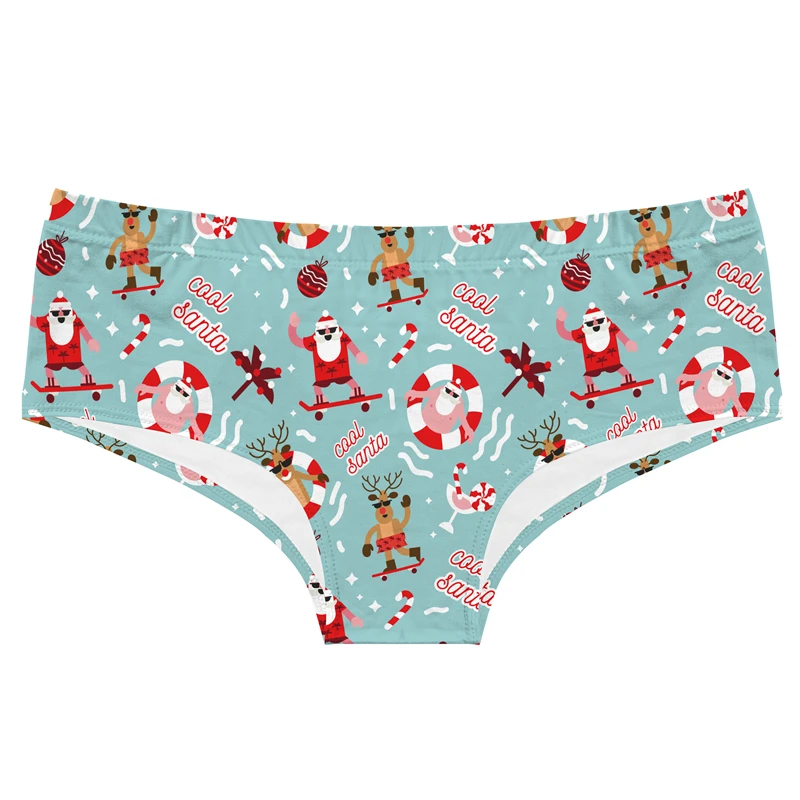 Cute Christmas Snowflake Print Girly Underwear Sexy Low-Rise Panties Comfortable Seamless Female Briefs Temptation Lingerie