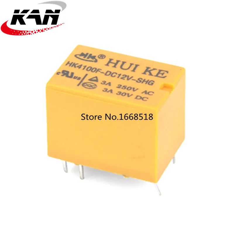 

50PCS/lot Signal relay HK4100F-DC5V-SHG HK4100F-DC12V-SHG HK4100F-DC24V-SHG3V 5V 9V 12V 24V 3A 250VAC 6PIN