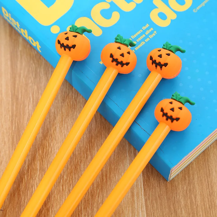 

36 pcs/lot Creative Halloween Pumpkin Gel Pen Cute 0.5 mm black Ink neutral Pen Promotional Gift Stationery School Supplies