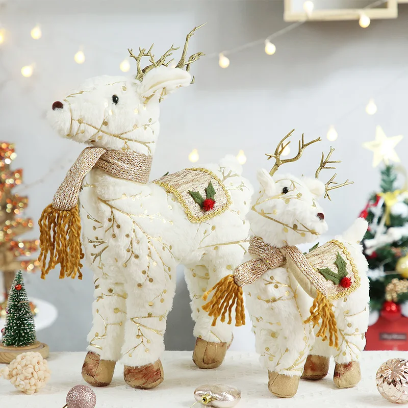 

Christmas Ornaments Elk Doll Plush Deer Doll Snowman Desktop Decoration Christmas Tree Window Decoration Kids Christmas Gift