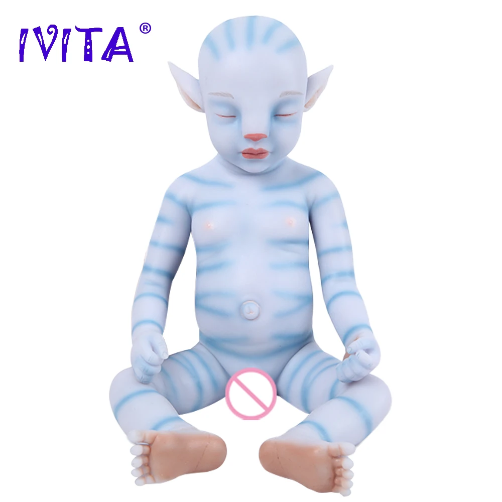 IVITA WG1806 51cm 2900g 100% 풀 실리콘 리본 베이비 돌 리얼리틱 잠자는 아기 눈 감은 아바타 영화 장난감 어린이 선물