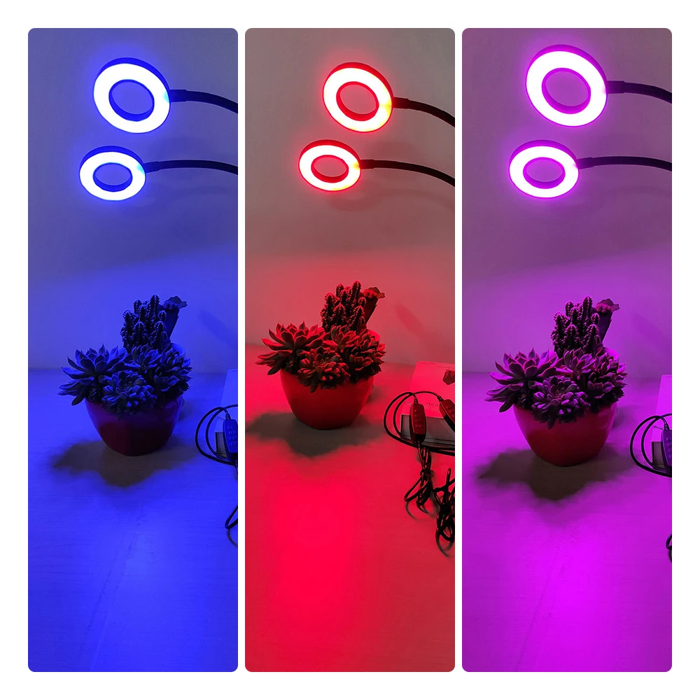 Dc5v led lâmpada de crescimento da planta stepless pode ser escurecido usb led crescer luz espectro completo flexível pólo grampos phyto crescente luz hidropônica