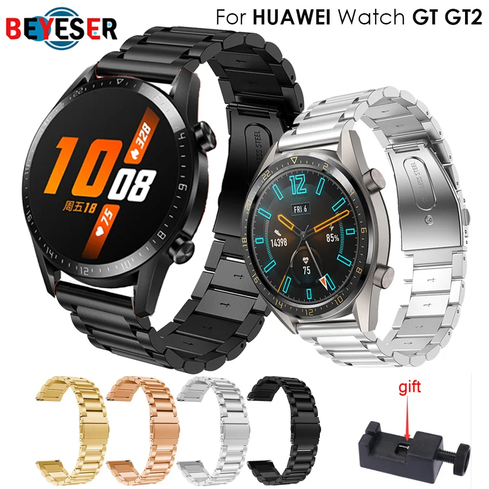 Original strap For Huawei watch GT GT2 46mm band For Xiaomi Huami Amazfit Stratos 3 2 2S bracelet Stainless Steel Belt Wristband