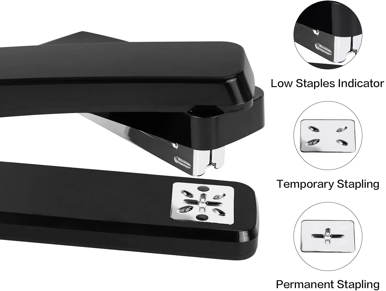 Imagem -02 - Swing-arm Swivel Grampeador para Booklet ou Livro Encadernação Preto Desktop Grampeadores Rotação de 360 Graus 25 Folha Capacidade