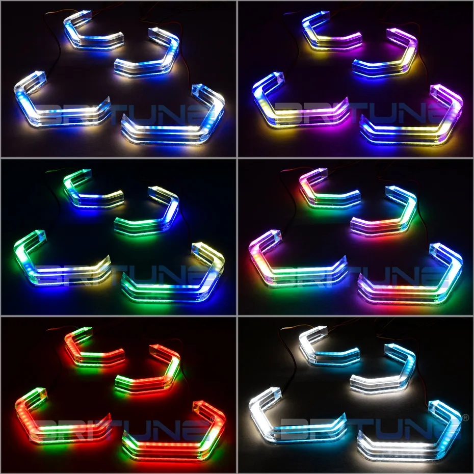 RGB Angel Eyes LED Lights For BMW E90 E91 E60 M4 E61 F34 F32 F10 F30 F31 Bluetooth-compatible Tuning Dynamic Chasing Halo Ring