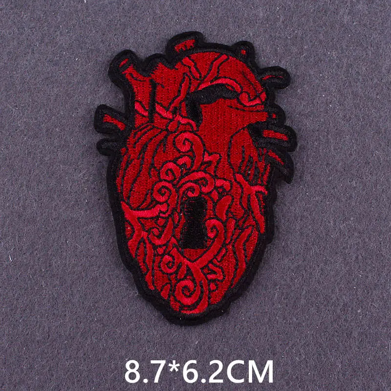Pulaqi Edelstein-Herz-gestickte Aufnäher für Jacken, Kleidung, Aufkleber, Abzeichen, rotes Herz, Hippie-Streifen, Applikation, Aufnäher zum Aufbügeln – Detail 17