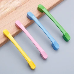 Modern Simple Aluminum Colorful Furniture Handles Children's Room Cabinet Door Handles Drawers Wardrobe Knobs Home Decoration