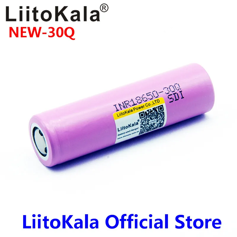 Hot LiitoKala HG2 30Q 18650 3000mah 3.7V High discharge 18650 Battery 30A Rechargeable High Drain Battery or Box Mod flashlight