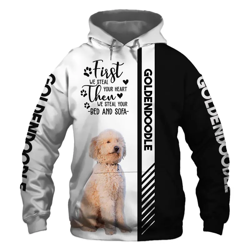 Animal Goldendoodle Dog 3D Printed Unisex Deluxe Hoodie Men/Women Sweatshirt Streetwear Zip Pullover Casual Jacket Tracksuit