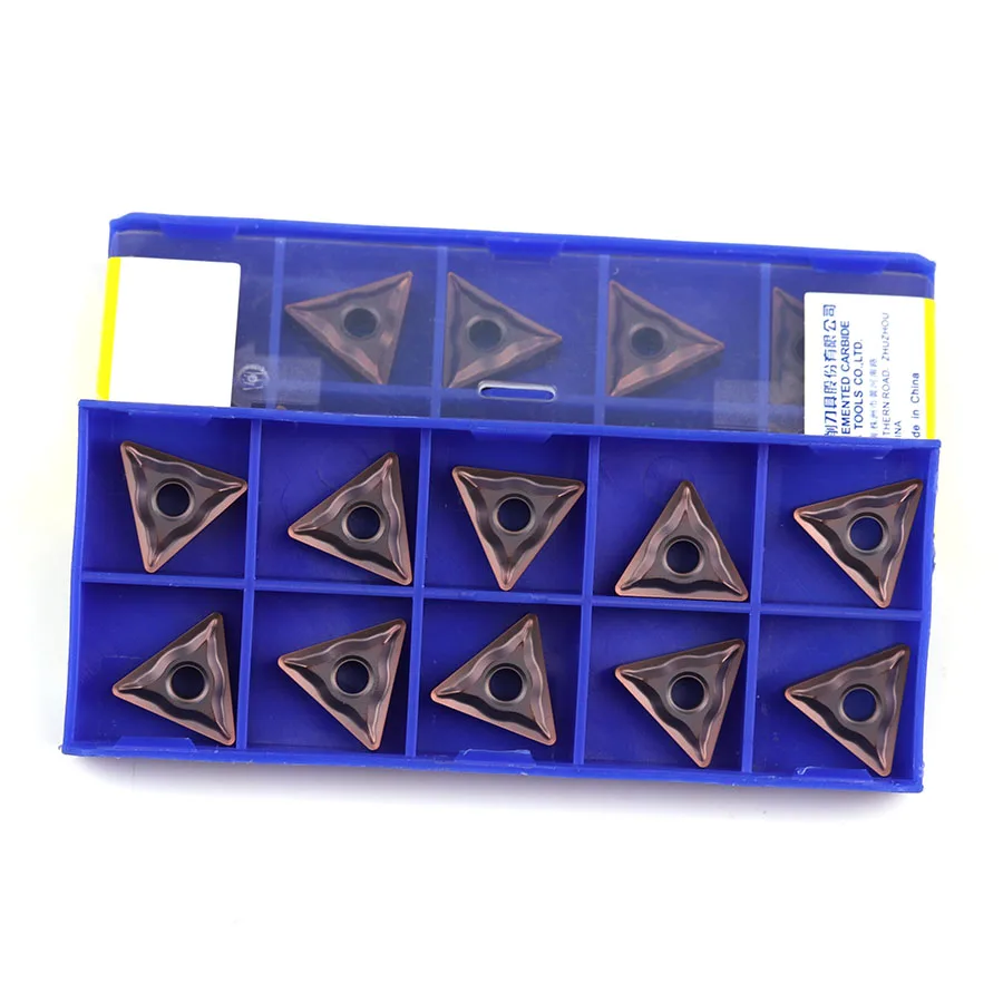Herramienta de torneado de cuchillas de corte recubiertas, TNMG160404-EM YBG205, PVD, para torno CNC de acero inoxidable, superaleación y acero