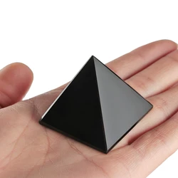 NEW Obsidian Pyramid Natural Polished Surface Black Crystal Reiki Energy Stone Mineral Specimen Pyramid Ornaments Desktop Decor