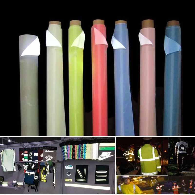 

Hight Visibility Multi-Color Chemical Reflective Fabric Garment Accessories Colorful Fluorescent Tape For Clothing