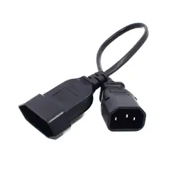 EU Power Adapter Cord , IEC 320 C14 Male Plug to European CEE 7/16 2Pin Female Power Cable For UPS PDU 30CM