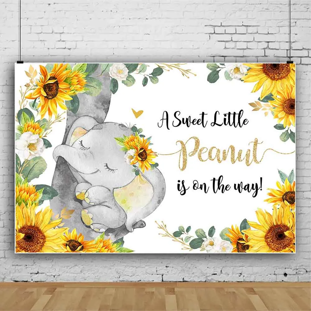 Mocsicka фон для фотосъемки с изображением милого слона подсолнуха листьев новорожденных реквизит для фотостудии