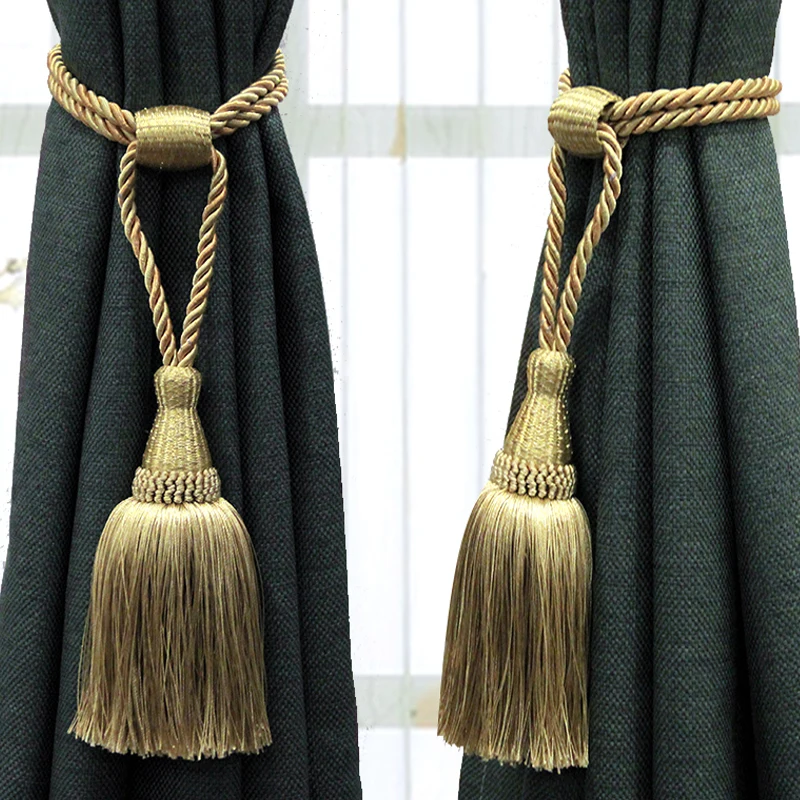 1Pc Tassel Curtain Tieback Home Decoration Gold Curtain Holder Hold Back Hanging Ball Tassels for Living room Accessories
