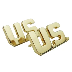 PAIR OF WW2 US ARMY OFFICER U.S. COLLAR INSIGNIA PIN BADGE