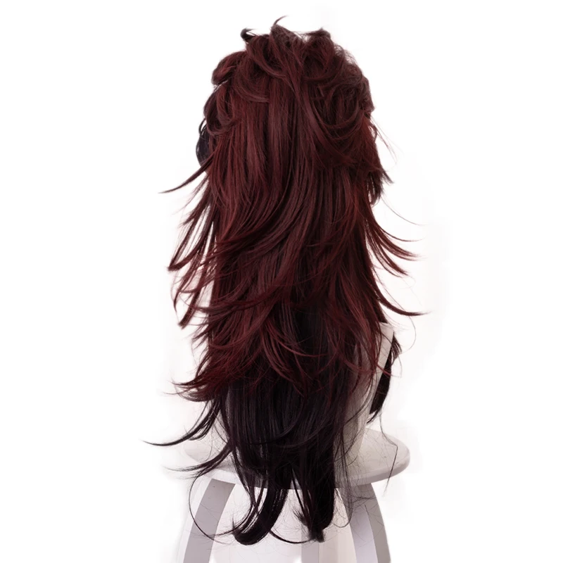 Anime  Kimetsu no Yaiba Kamado Tanjirou Women Long Wig Cosplay Costume Heat Resistant Synthetic Hair Party Wigs