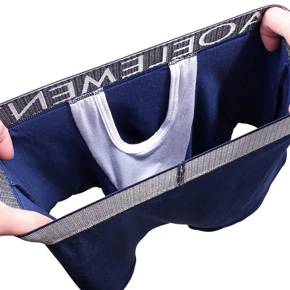 Men Underpants Mid-waist Underwear Anti-shifting Men U-convex Boxer Briefs Comfortable Panties Soft Modal Scrotal Support Pouch