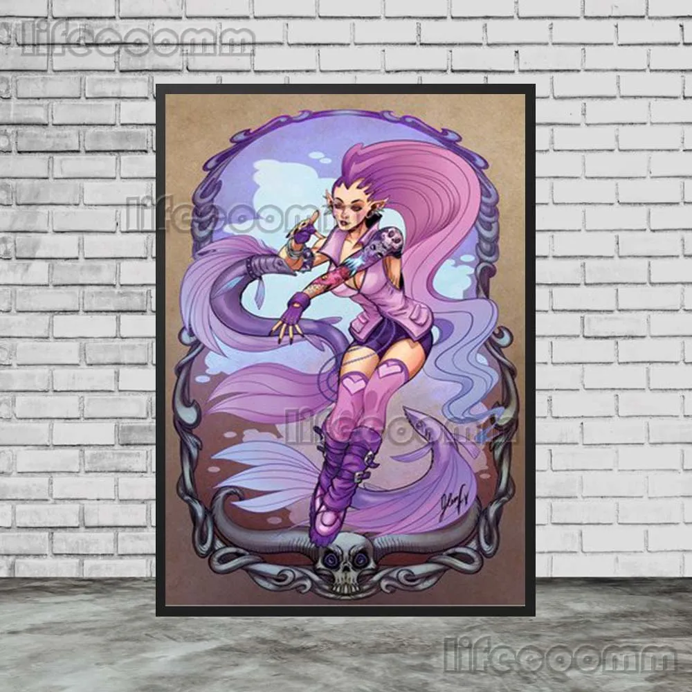 Sexy Game Girl Clown Cosplay Wall Art Canvas Painting Wall Pictures For Living Room Posters And Prints Home Decoration Unframed