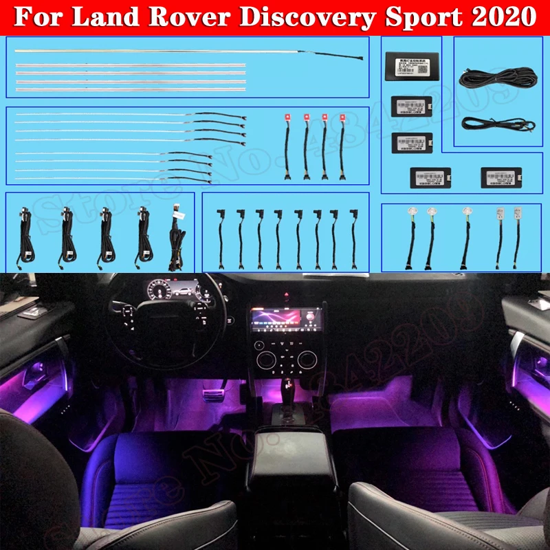 For Land Rover Discovery Sport 2020 Ambient Light Set Sreen Control Decorative LED 10 colors Atmosphere Lamp illuminated Strip