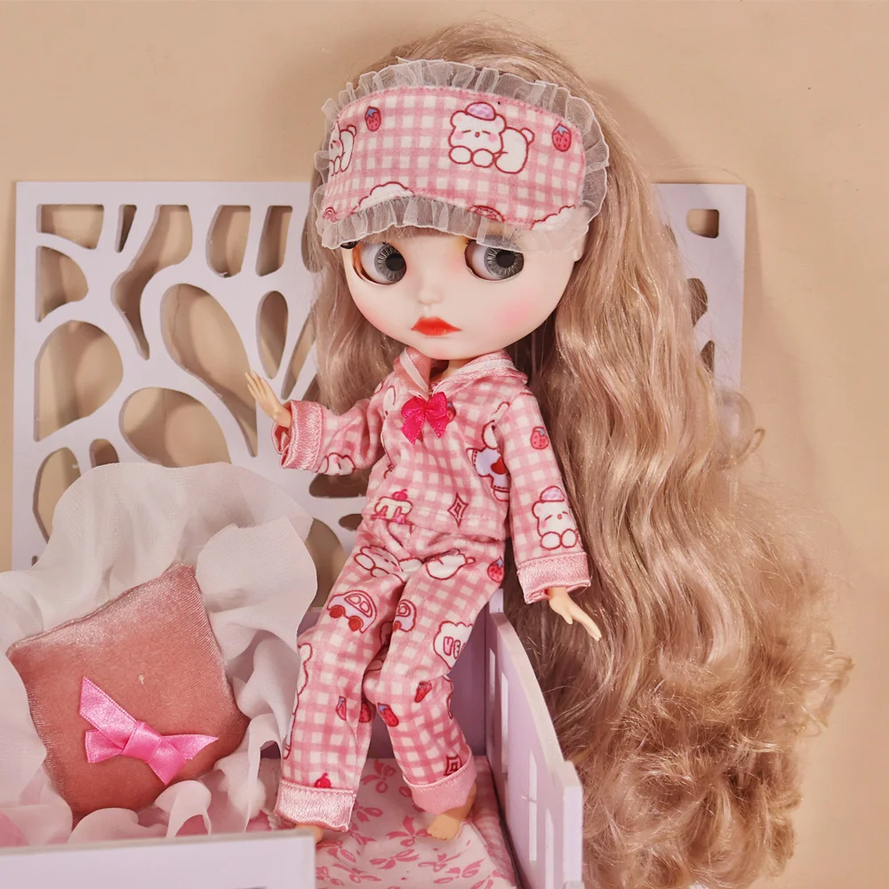 Blyth Boneca Pijama para meninas, trajes bonitos de Anime, terno venda, 1:6 BJD, Ob24