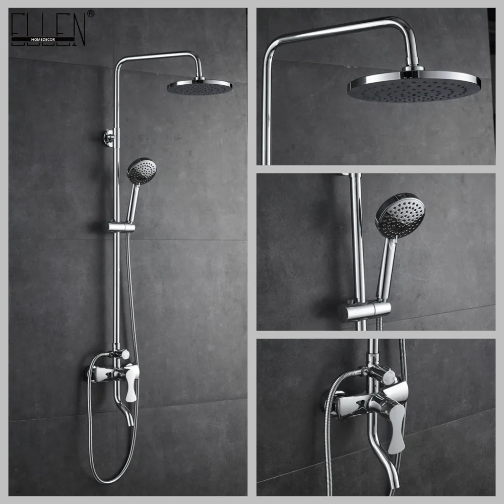 

Vidric Wall Waterfall Shower Set Bathroom Bath Shower Faucets Set Brass Bathtub Faucets Shower Mixer Tap wall mixer torneira ELS