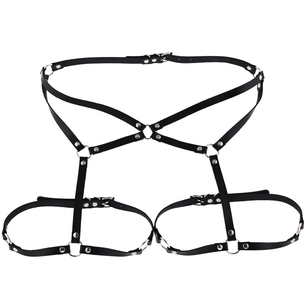 Punk Gothic Belt Gothic Punk Style Body Line Waist Belt Leg Loop One Nightclub Show Sexy Leather Leg Belt Clothing Accessories