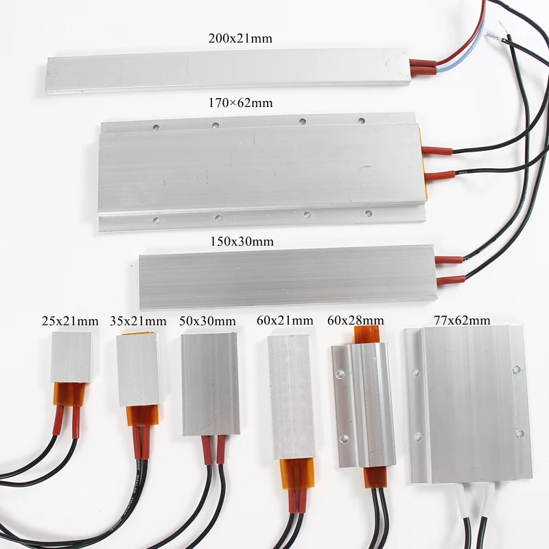 2PC Element grzewczy PTC 12V 24V 110V 220V stała temperatura termistor czujnik ogrzewania powietrza aluminium suszarka do włosów lokówki grzejnik