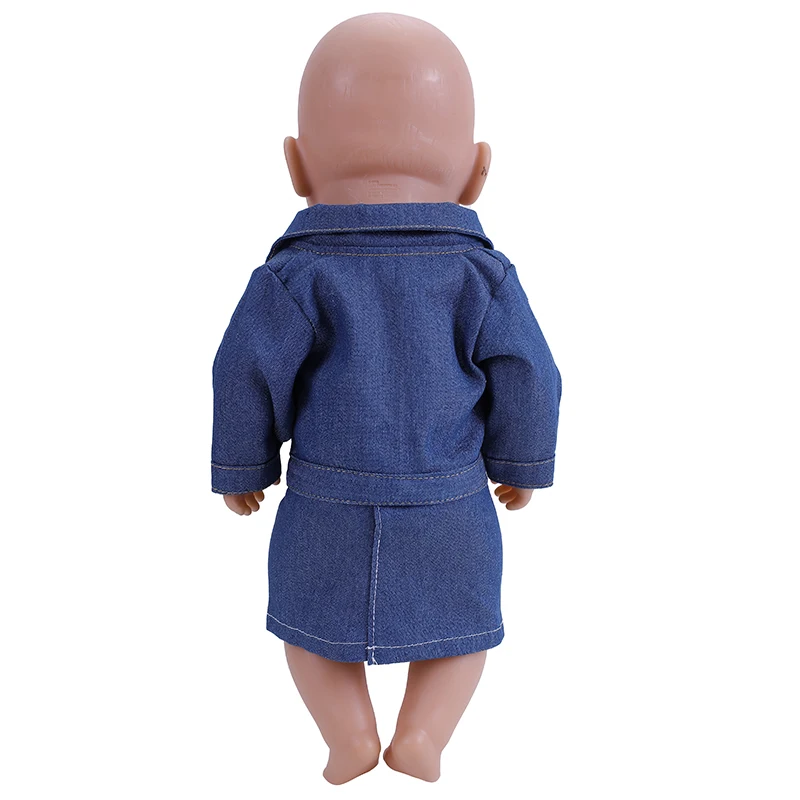 Vêtements de poupée 18 pouces, jupe + veste + T-shirt en Denim, costume de jeune homme à la mode pour bébé, cadeau pour fille, fournitures personnalisables