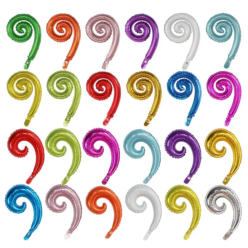 

5pcs Rainbow Candy Colors Magic Spiral Wave Curve Foil Balloons Twisting Shape Globos Wedding Birthday Party Decorations