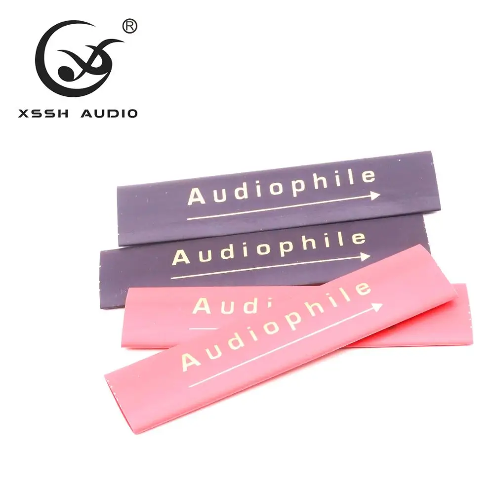 20 pz 8mm 13mm diametro rosso nero XSSH Audio YIVO codice PVC stampa a colori oro logo frecce tubo termorestringente in gomma siliconica