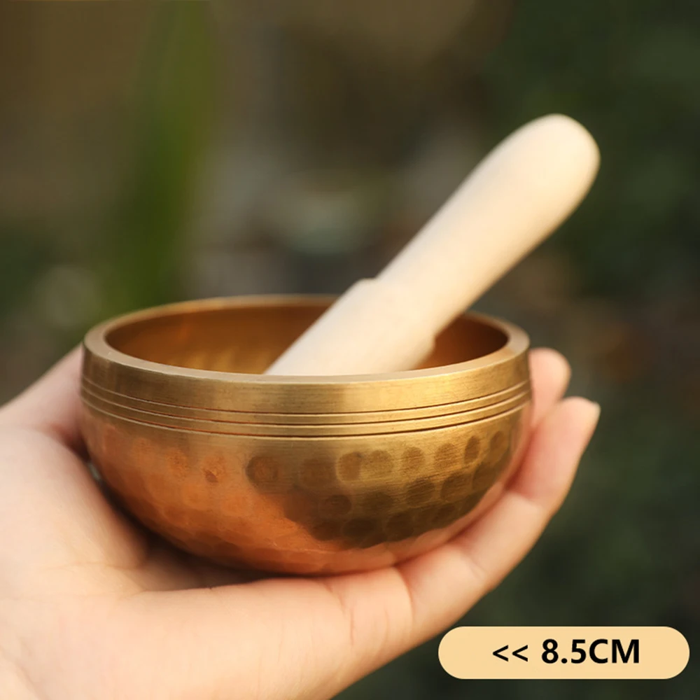 Nepal Tibetan Sing Bowl 8.5cm Himalayan Buddhist Yoga Meditation Singing Bowl Handmade