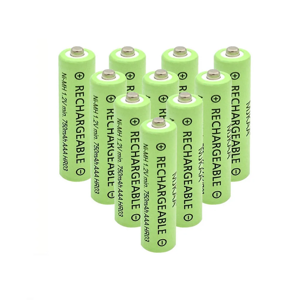 Wholesale large capacity NiMH pkcell AAA rechargeable battery 750mAh 1.2V AAA battery for watch clock toy