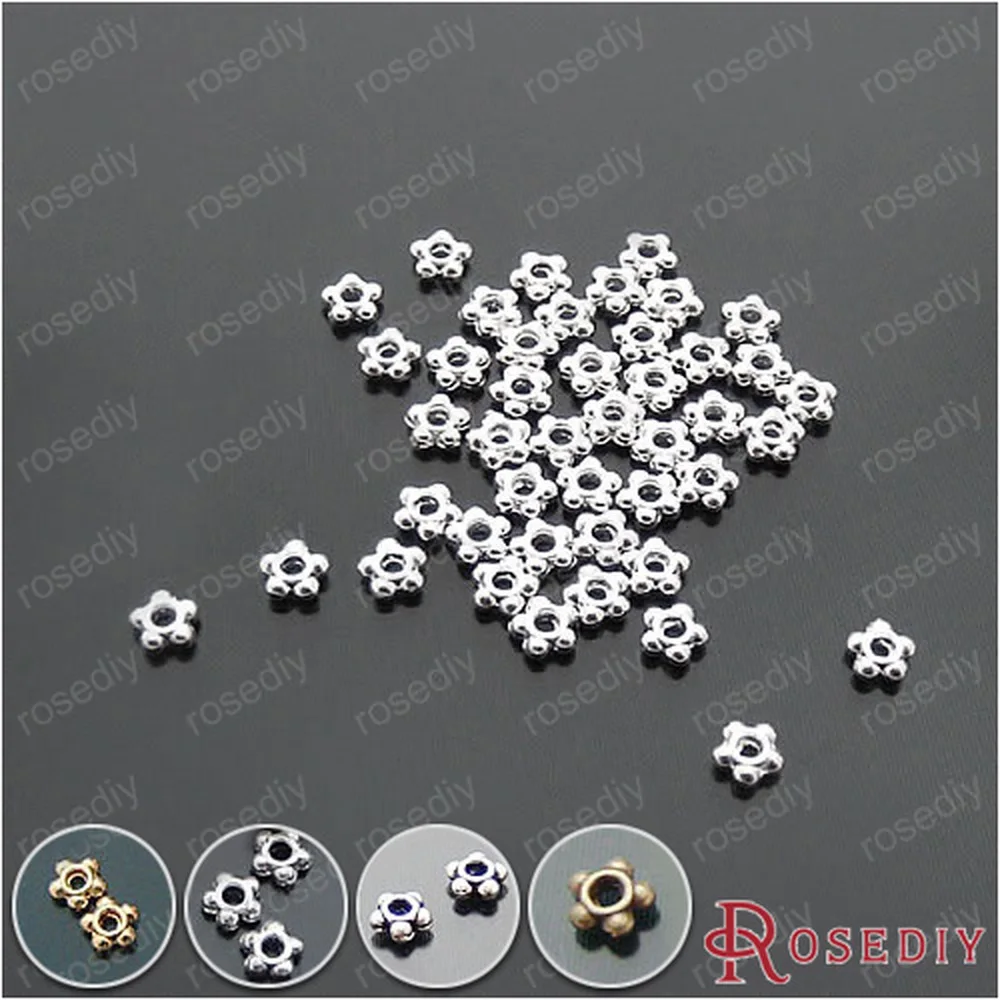 Wholesale  200 pieces 4.5mm x 1.5mm Small Flower Alloy Spacers Separated beads Diy Findings Accessories(JM2401)