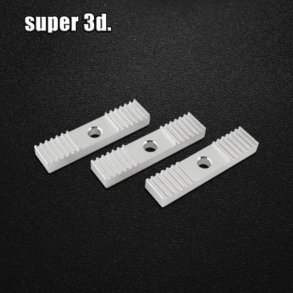 1pcs Reprap DIY GT2 Timing Belt Fixing Piece Aluminum Alloy Tooth pitch 2mm Clamp Fixed Clip CNC 9*40mm For 3D Printer part