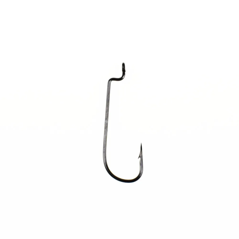 50 PCS Long Handle Worm Barbed Fishing Hook Offset Fishhooks Texas Rigs Accessories