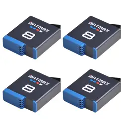 4Pcs 1680mAh Gopro 영웅 8 블랙 배터리 팩 Akku AHDBT-801 영웅 8 블랙 Gopro 액세서리