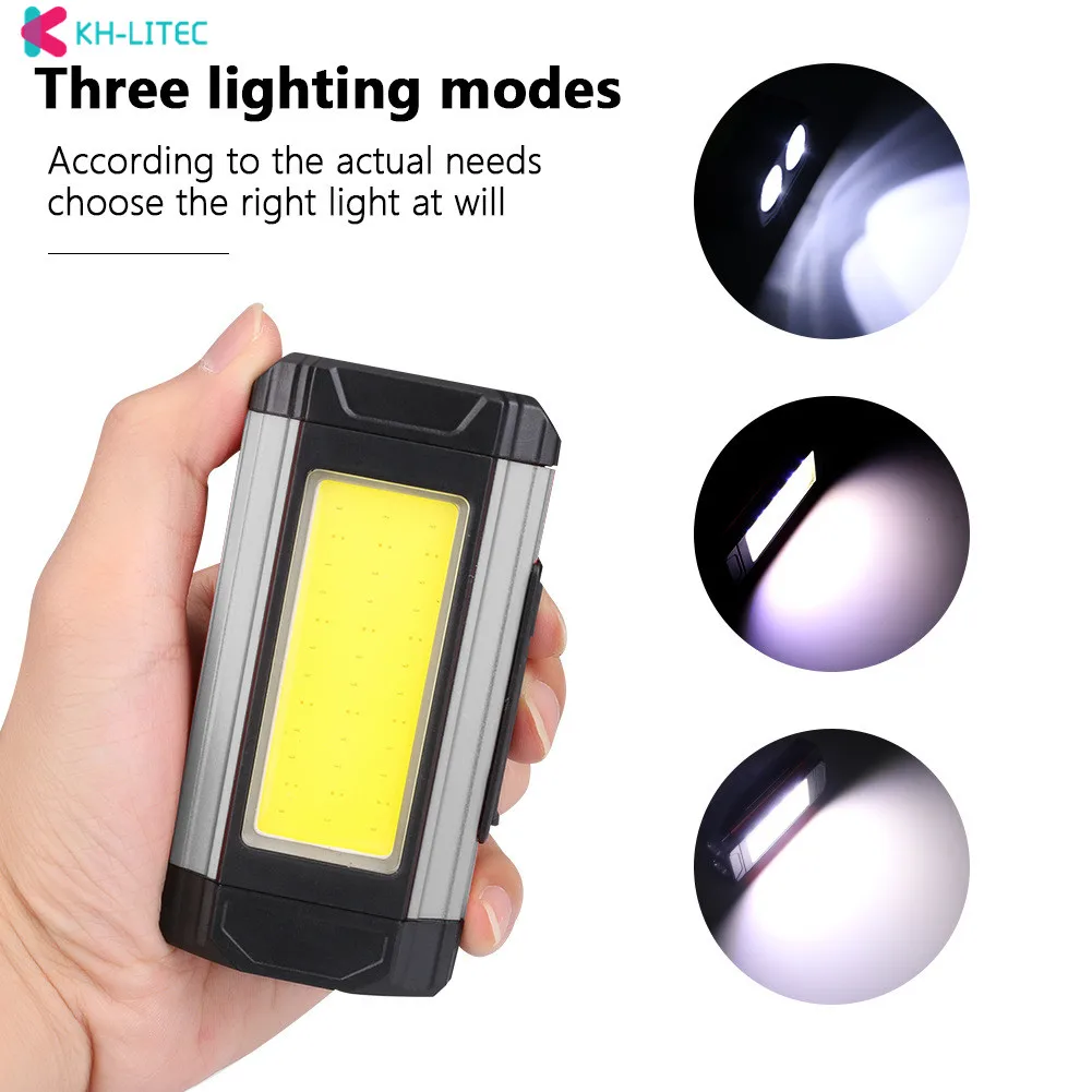 

COB Work Light with Magnet LED Flashlight Camping Lamp IPX6 Waterpoof Torch USB Rechargeable Lantern as power bank