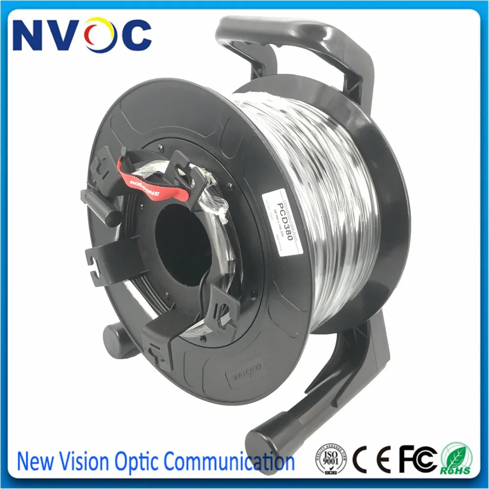 400M,4Core G675A1 Outdoor Armored ODC Male Connector,2Pcs ODC-LC 1M 4F Single Mode Fiber Optic Patch Cord Cable With PCD380 Reel